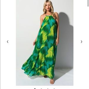GLITCHED LOVE HALTER MAXI DRESS